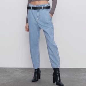 Zara baggy paperbag jeans